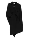 Coperni Wrapped Asymmetrical Coat In Black