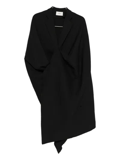 Coperni Wrapped Asymmetrical Coat In Black