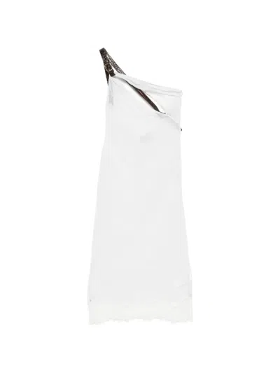 Coperni Wrinkled Mini Dress In White