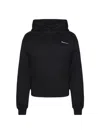 Coperni Black Sweatshirt With Logo Lettering And Front Kangaroo Pocket In Cotton Woman