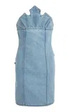Coperni X Disney Crown Denim Dress In Light Blue