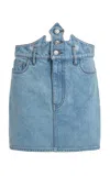 Coperni X Disney Crown Denim Skirt In Light Blue