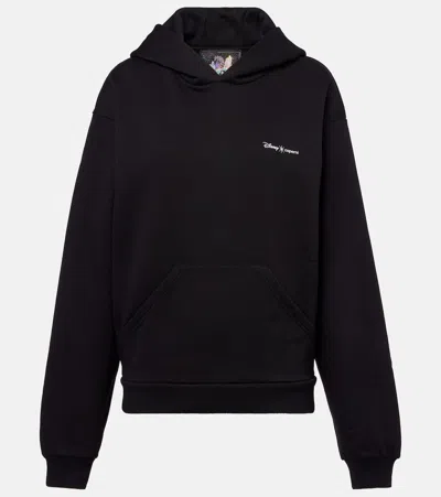 Coperni X Disney Maleficent Horned Fleece Logo Hoodie In Black