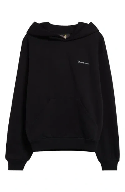 Coperni X Disney Maleficent Horned Fleece Logo Hoodie In Black