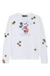 Coperni Cotton Mickey T-shirt With Embellishments And Graphic Print In White