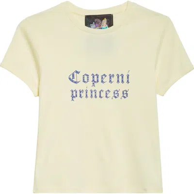 Coperni X Disney Princess Rhinestone Graphic T-shirt In Yellow