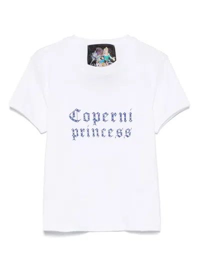 Coperni Graphic Print White T-shirt With Crew Neck