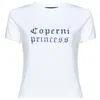 Coperni White Crewneck T-shirt With Maxi Print On The Front And Logo Print On The Rear In Cotton Woman In White