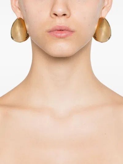 Coperni Xl Logo Creole Earrings In Gold