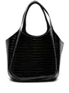 Coperni Xl Swipe Crocodile-effect Shoulder Bag In Black