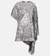 Coperni Zero Waste Draped Sequined Minidress In Metallic