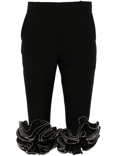 Coperni Zipper-detailed Cropped Pants In Black