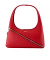 Coperni Diagonal-zip Leather Shoulder Bag In Red