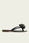 Coperni Zip Flower Slanted Flip-flop In Black
