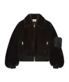 Coperni High-collar Brown Synthetic Fur Bomber Jacket In Brown