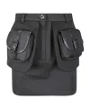 Coperni Structured Mini Skirt With Front Button In Black