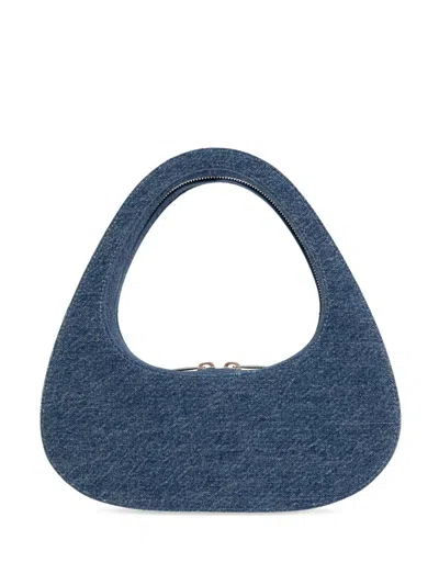 Coperni Borsa A Spalla Baguette Swipe Denim In Blu