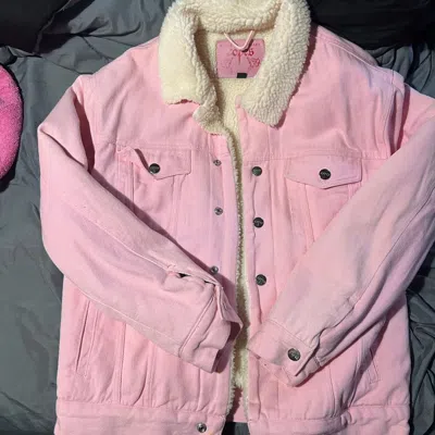 Pre-owned Copes X Gothboiclique Copes Pink Denim Sherpa Jacket