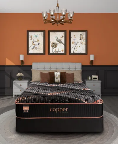 Copper By Spring Air Spring Air Copper Hybrid Quilted 13.5" Medium Tight Top Mattress, Twin In Transparent