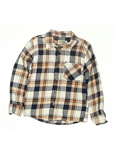 Pre-owned Copper Denim Kids' Long Sleeve Button Down Shirt In Brown