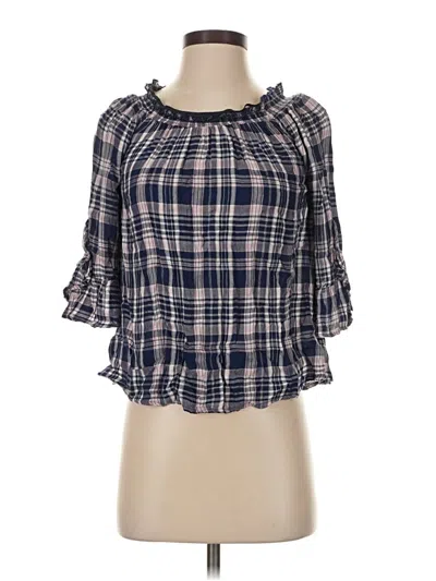 Pre-owned Copper Key 3/4 Sleeve Blouse In Blue