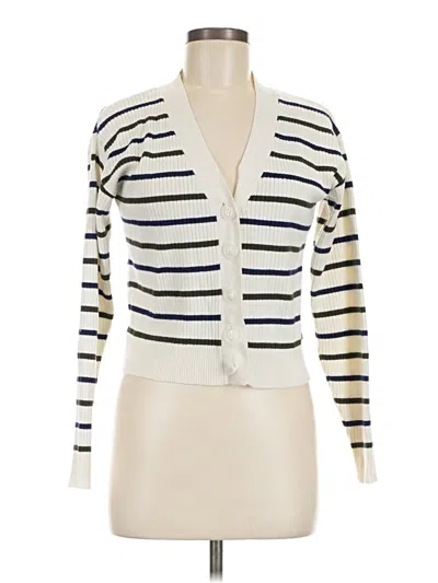 Pre-owned Copper Key Long Sleeve Top Ivory Plunge Neckline Tops