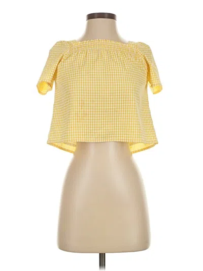 Pre-owned Copper Key Short Sleeve Blouse In Yellow
