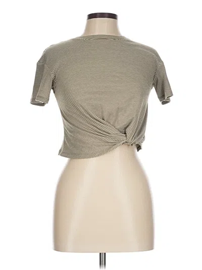 Pre-owned Copper Key Short Sleeve Top Gray Cowl Neck Tops