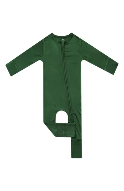 Copper Pearl Babies'  Alder Zip Front Footie In Green