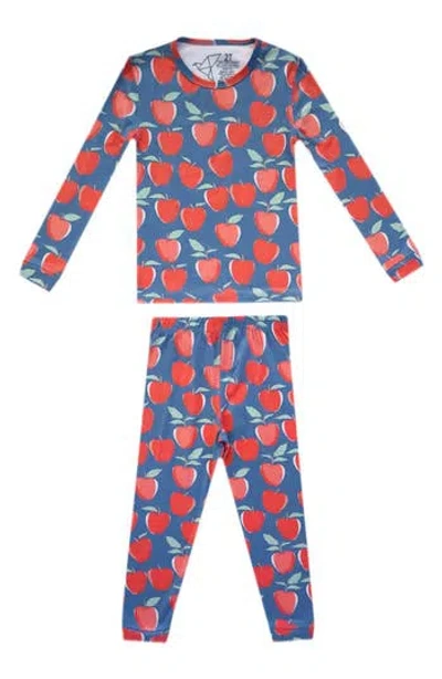 Copper Pearl Kids'  Apple Print Fitted 2-piece Pajamas In Animal Print