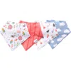 Copper Pearl Kids'  Assorted 4-pack Bandana Bibs In White Multi