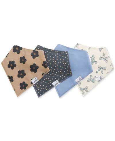 Copper Pearl Baby 4-pc. Gemma In Tan Bandana Bib Set In Light Beige