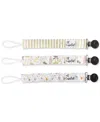 Copper Pearl Baby Binky Clip Set, Pack Of 3 In Rex