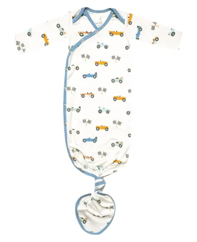 Copper Pearl Baby Boys' Speedster Newborn Knotted Gown In White