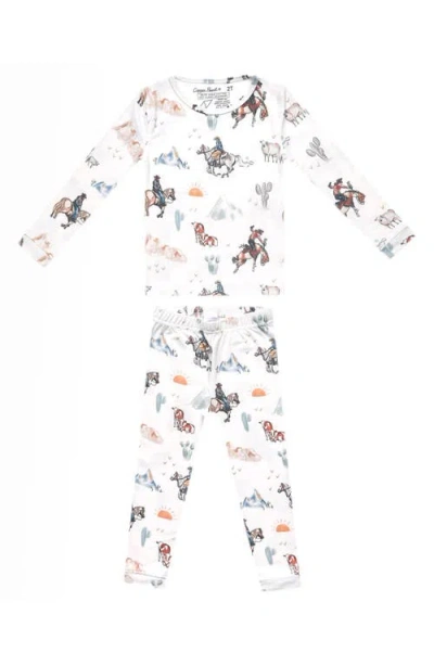 Copper Pearl Babies'  Boone Long Sleeve Two-piece Pajamas In White