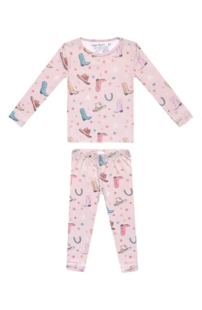 Copper Pearl Babies'  Cheyenne Fitted Jersey Two-piece Pajamas In Pink