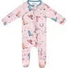 Copper Pearl Cheyenne Fitted Zip One-piece Footie Pajamas In Pink