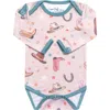 Copper Pearl Cheyenne Long Sleeve Bodysuit In Pink