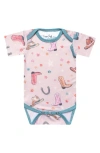 Copper Pearl Cheyenne Short Sleeve Bodysuit In Pink