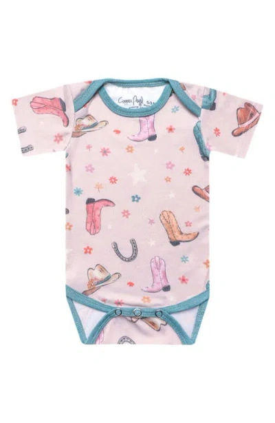 Copper Pearl Babies'  Cheyenne Short Sleeve Bodysuit In Pink