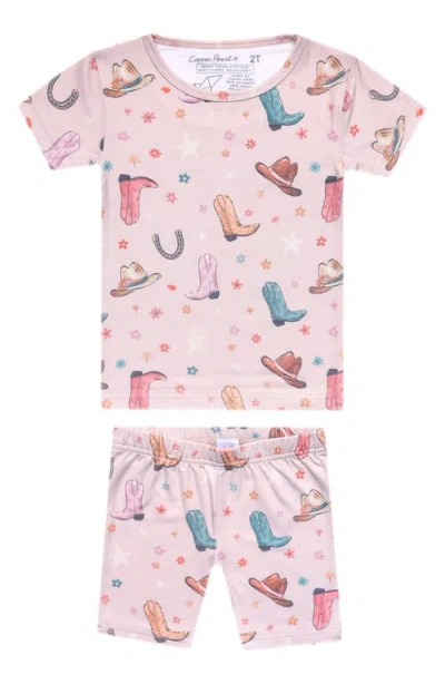 Copper Pearl Babies'  Cheyenne Two-piece Short Pajamas In Pink