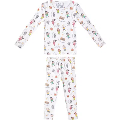 Copper Pearl Babies'  Cocomelon Fitted Two-piece Pajamas In Light Beige