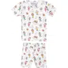 Copper Pearl Cocomelon Fitted Two-piece Short Pajamas In Light Beige