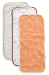 Copper Pearl Digger Assorted 3-pack Cotton Burp Cloths In Orange