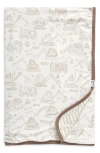 Copper Pearl Digger Reversible 3-layer Quilted Blanket In Orange