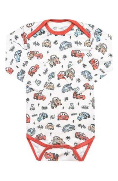 Copper Pearl Babies'  Disney Pixar Cars Print Long Sleeve Bodysuit In Silver