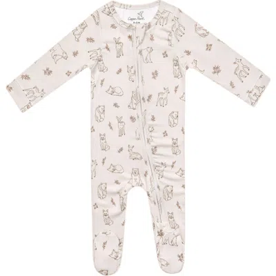 Copper Pearl Babies'  Dylan Zip-up Footie Pajamas In White