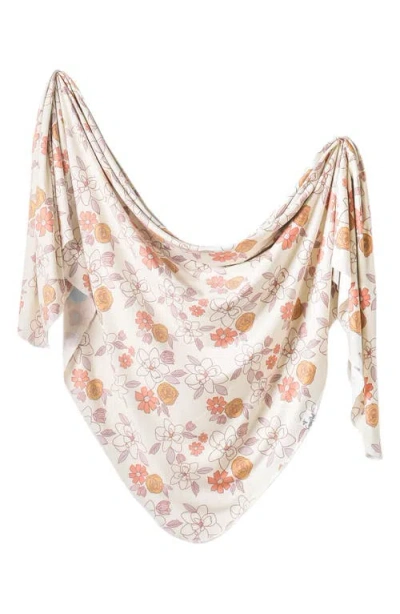 Copper Pearl Ferra Knit Swaddle Blanket In Orange