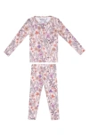 Copper Pearl Flora Fitted Two-piece Pajamas In Light Beige