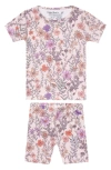 Copper Pearl Flora Fitted Two-piece Short Pajamas In Light Beige